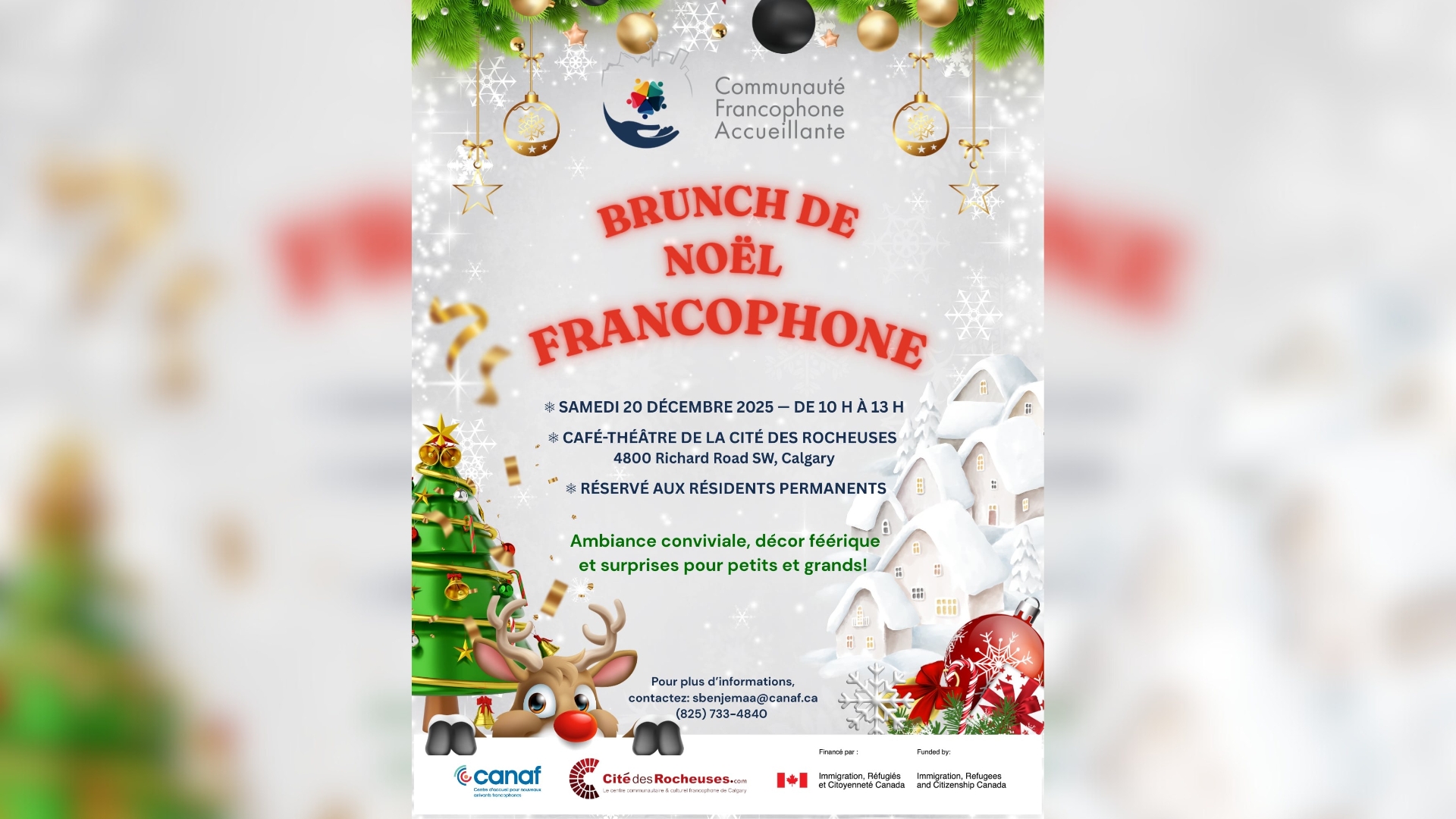 Brunch de Noël Francophone Brunch de Noël Francophone Cité des Rocheuses