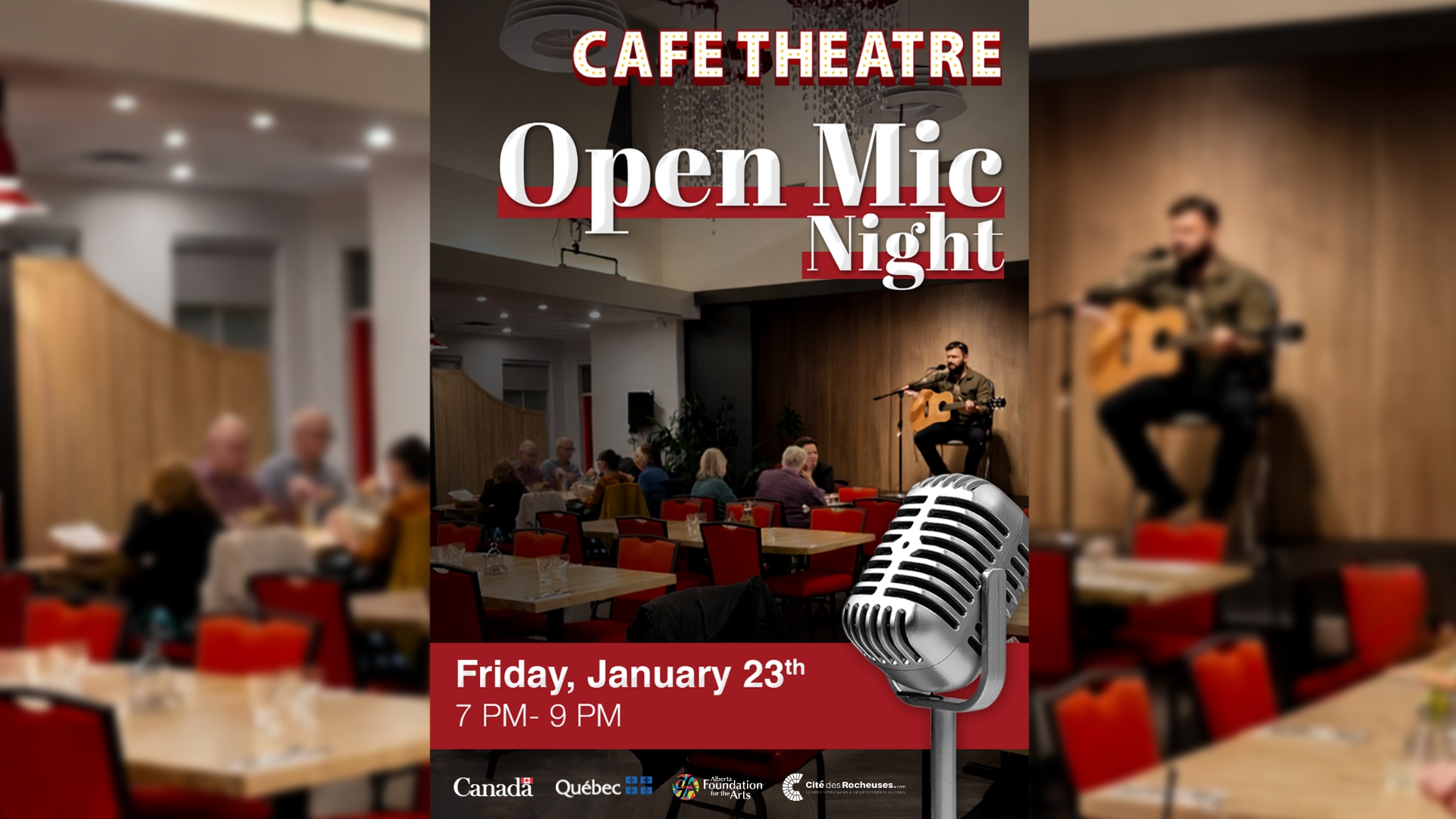 Open Mic Janv 2026 Calgary Café Théâtre