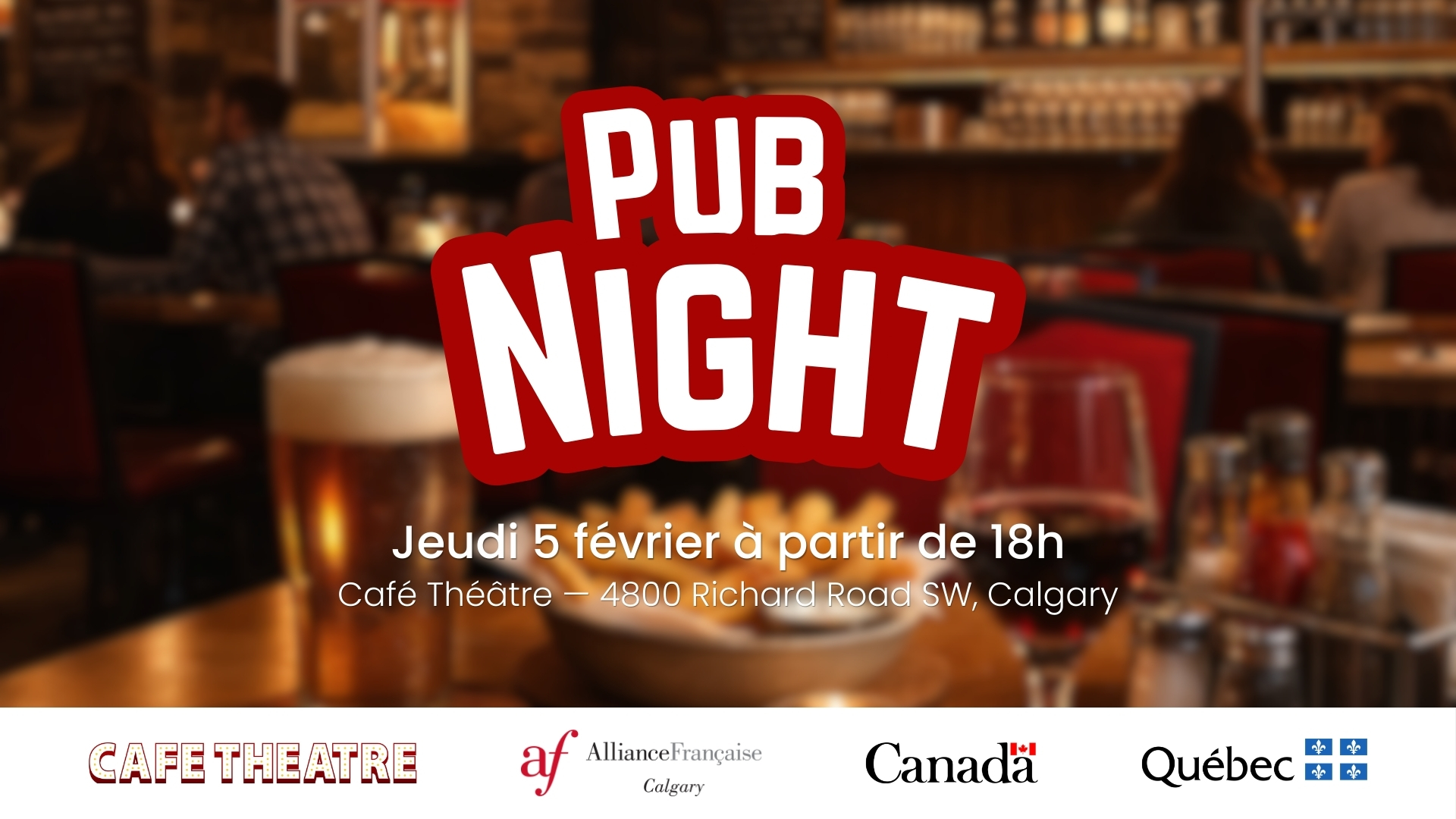 pub night calgary cafe theatre